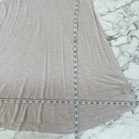 Free People Beach oatmeal tan tunic top raw edges tie wrists casual size medium - Picture 6 of 8